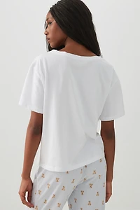 T-shirt pyjama col en V ample