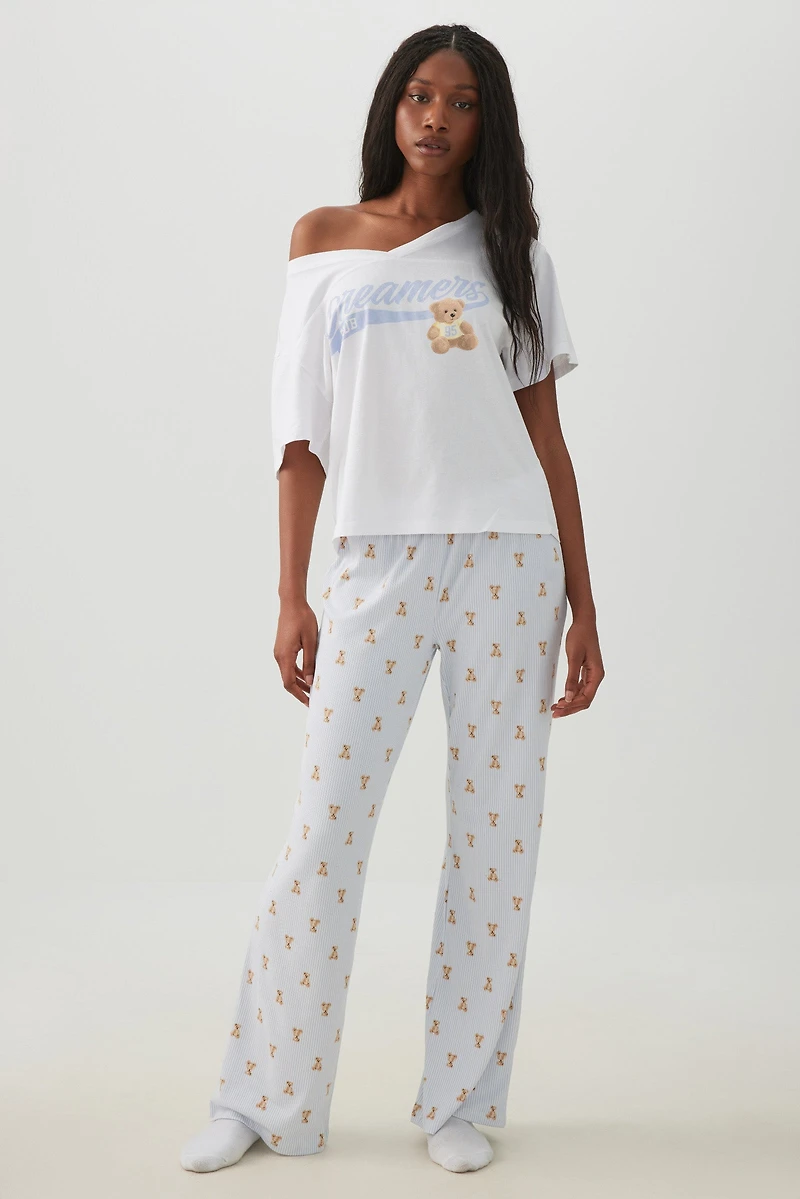 Oversized V-Neck PJ T-Shirt