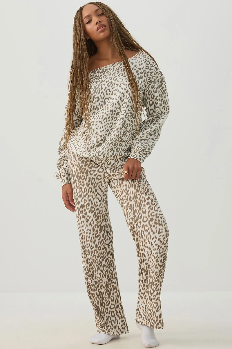 Off Shoulder Fleece Top