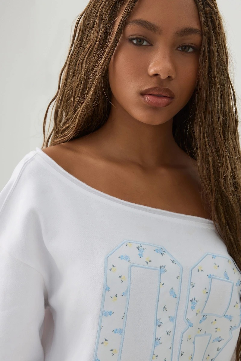 Off Shoulder Fleece Top