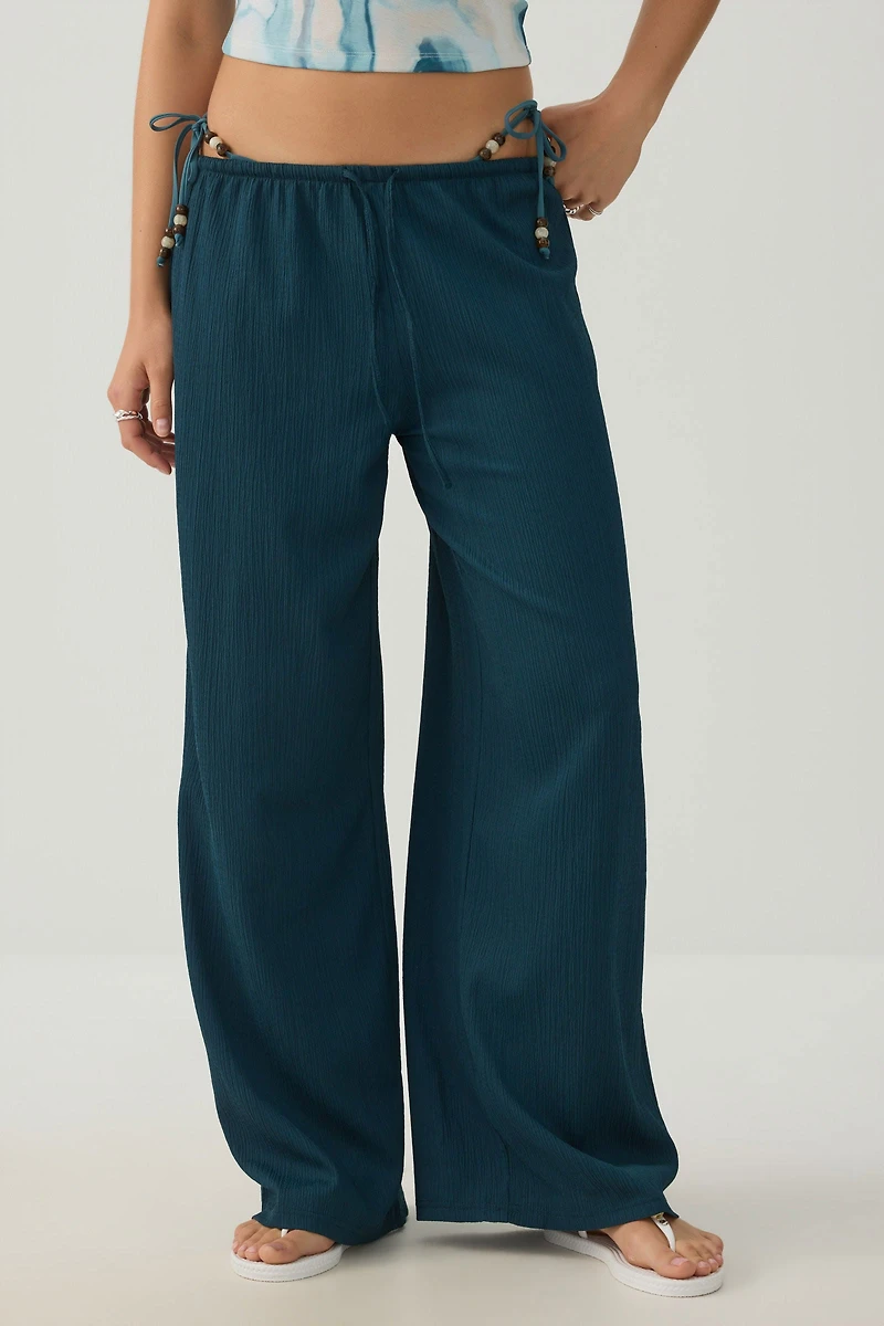 Wide Leg Seersucker Pants