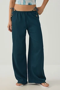 Wide Leg Seersucker Pants