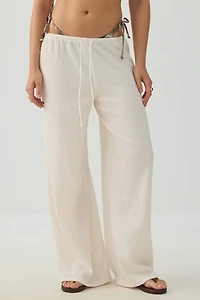 Pantalon ample en tissu gaufré