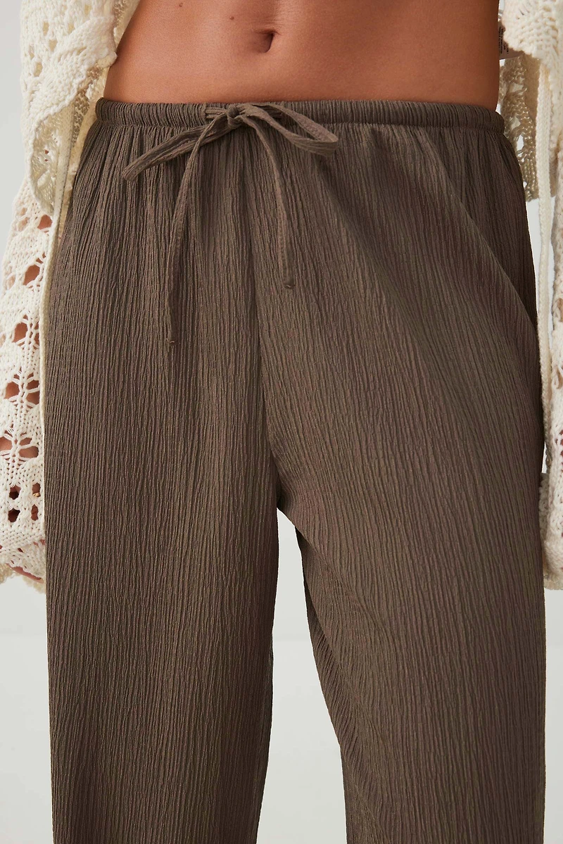 Pantalon ample en tissu gaufr