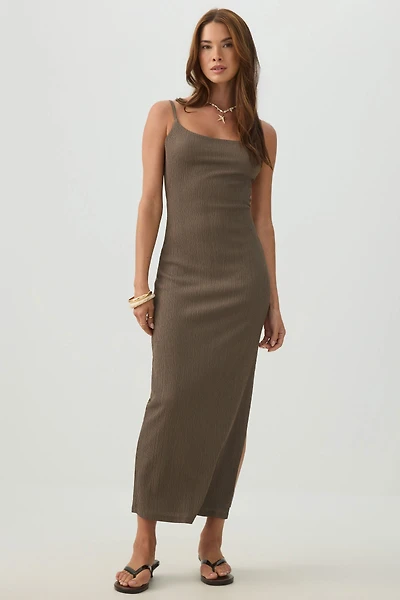 Robe midi moulante à dos nu