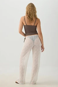 Lace Wide Leg Knit Pants