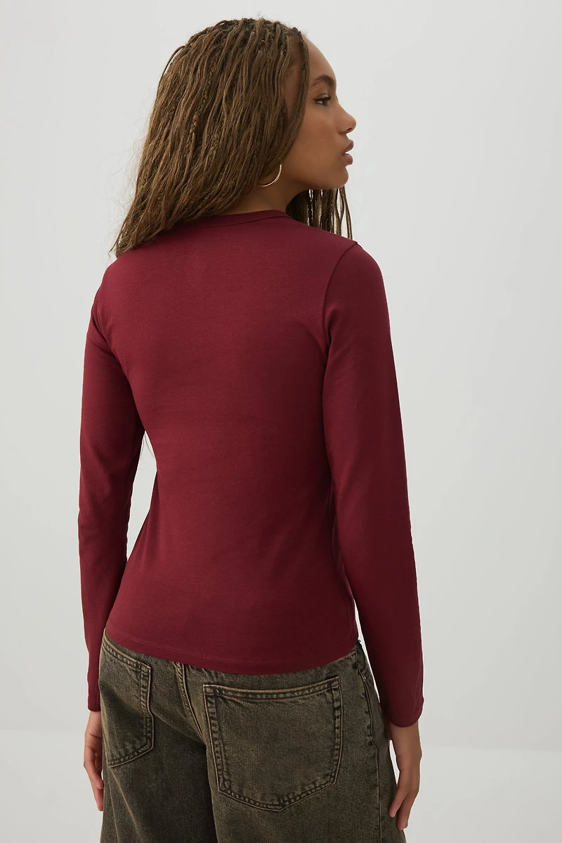 T-shirt ajusté à manches longues Basicore