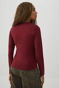 T-shirt ajusté à manches longues Basicore