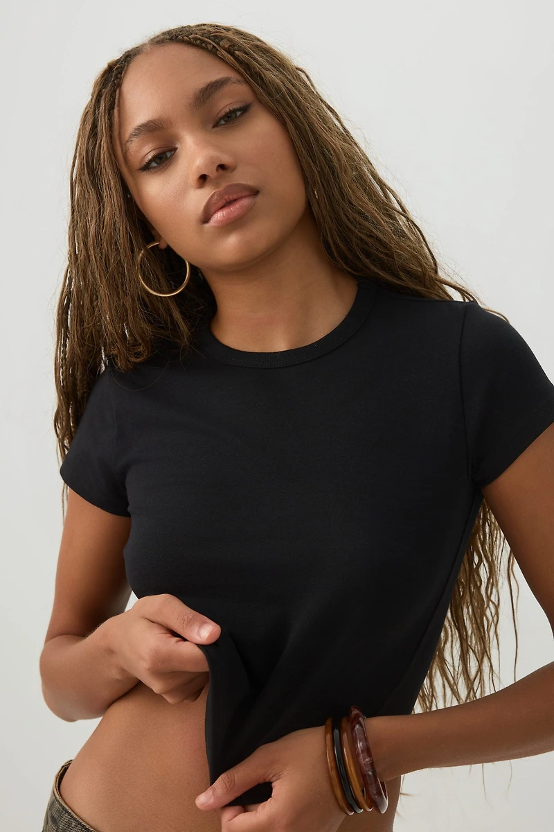 Basicore™ Crop Cap Sleeve T-Shirt