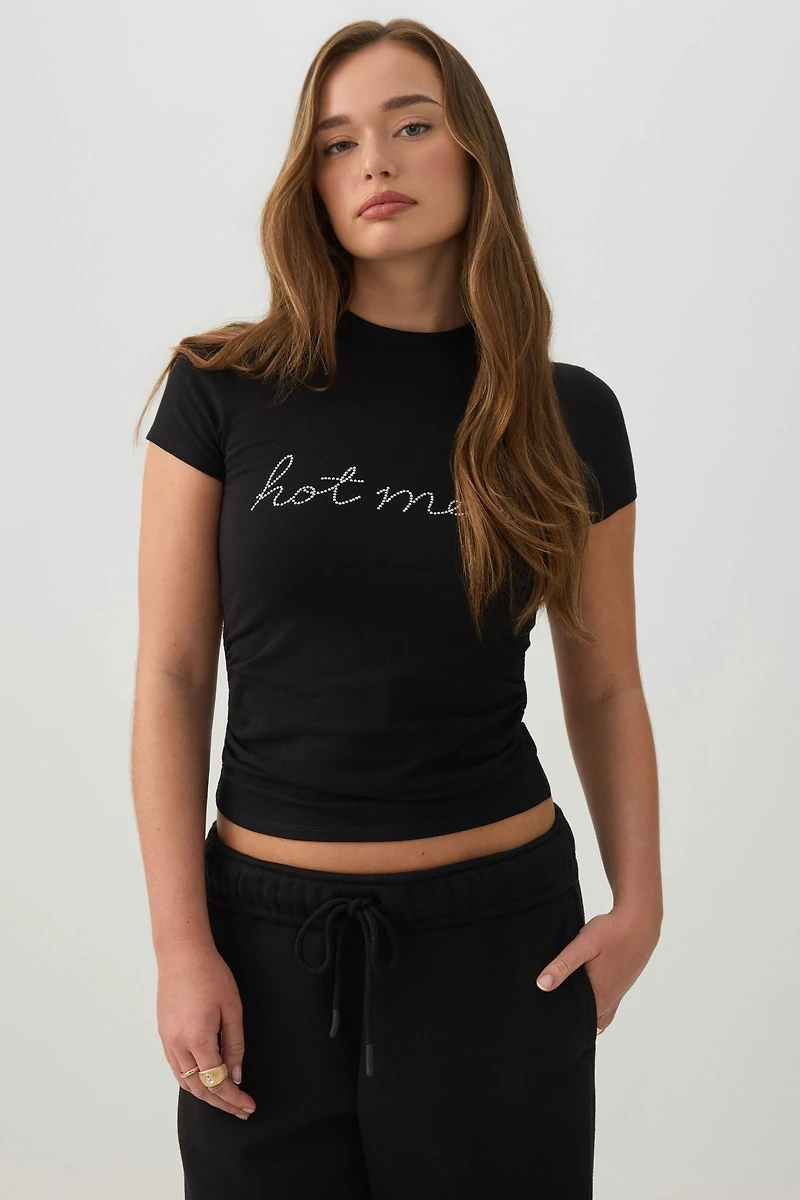 T-shirt froncé Hot Mess