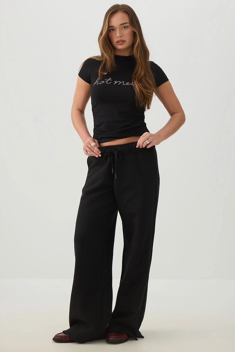 T-shirt froncé Hot Mess