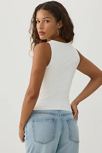 PURAFORM™ Cropped Boat Neck Tank Top