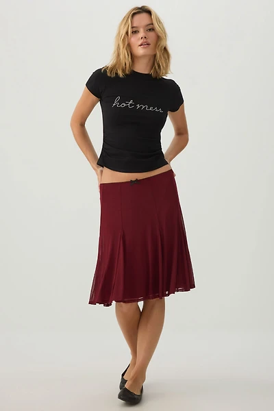 Mesh Midi Skirt