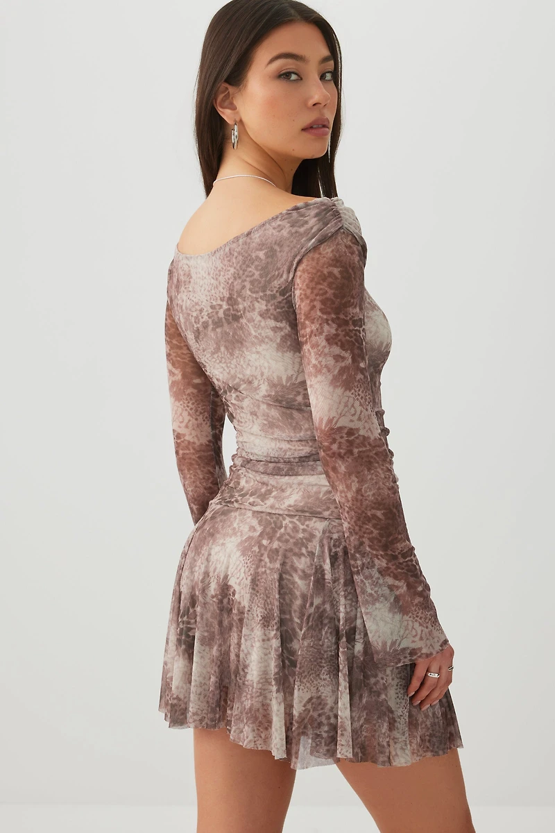 Off The Shoulder Asymmetrical Mini Dress