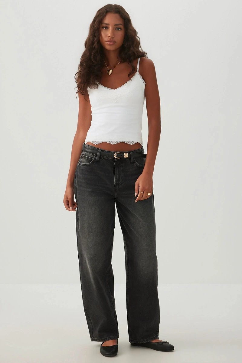 Lace Trim V-Neck Tank