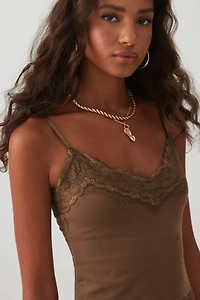 Lace Trim V-Neck Tank