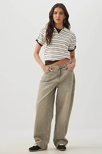 Striped Boxy Polo T-Shirt