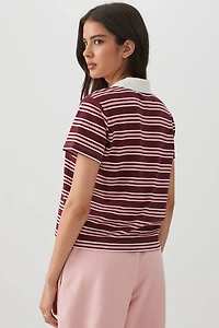 Striped Boxy Polo T-Shirt