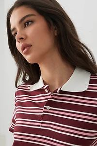 T-shirt polo rayé coupe carrée