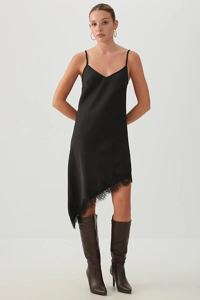 Asymmetric Midi Slip Dress