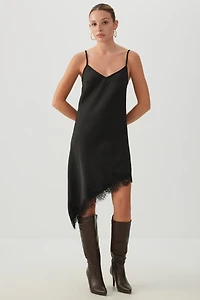 Asymmetric Midi Slip Dress