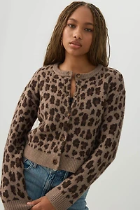 Leopard Jacquard Cardigan