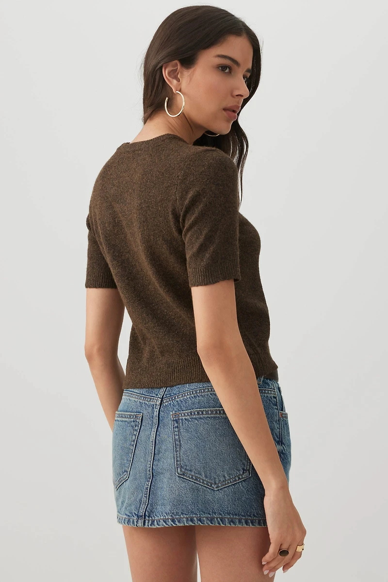 Short Sleeve Crew Neck Sweater