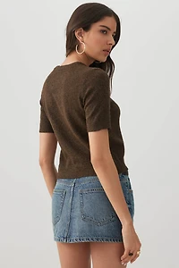 Short Sleeve Crew Neck Sweater