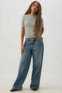 Short Sleeve Crew Neck Sweater