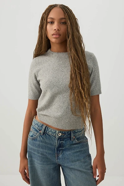 Short Sleeve Crew Neck Sweater