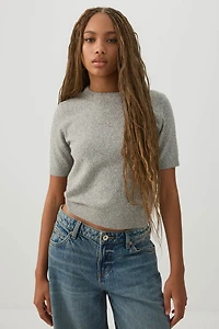 Short Sleeve Crew Neck Sweater