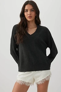 V-Neck Knit Sweater