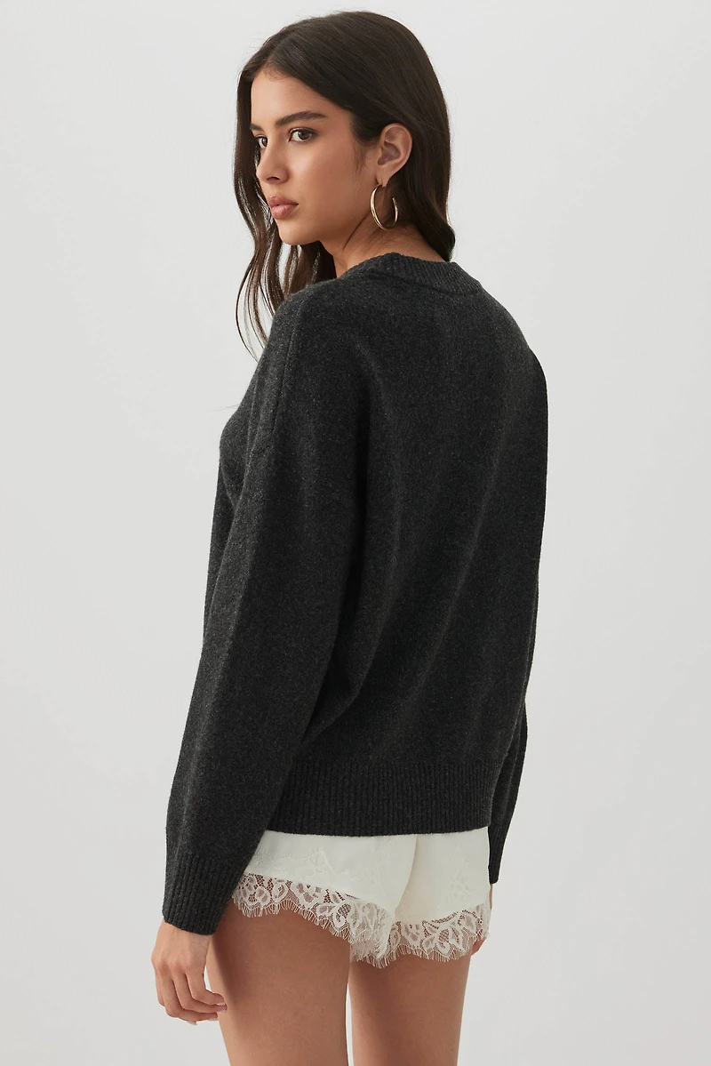 V-Neck Knit Sweater