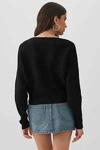 Ribbed Dolman Sleeve Sweater
