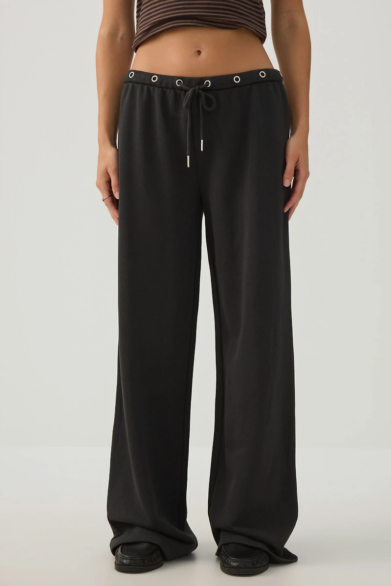 Pantalon évasé en tissu bouclette