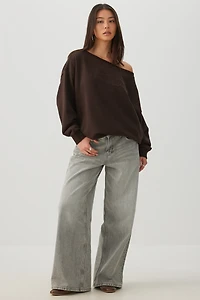 MADESOFT™ Fleece Off Shoulder Sweatshirt