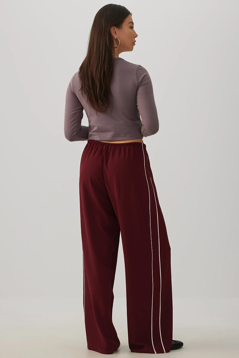 Flowy Twill Wide Leg Pants