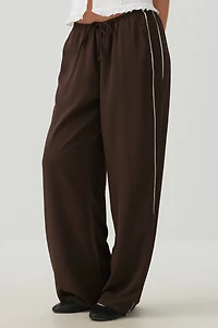 Flowy Twill Wide Leg Pants