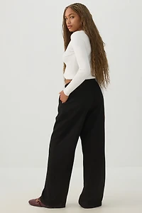 Pantalon jambe large en crêpe