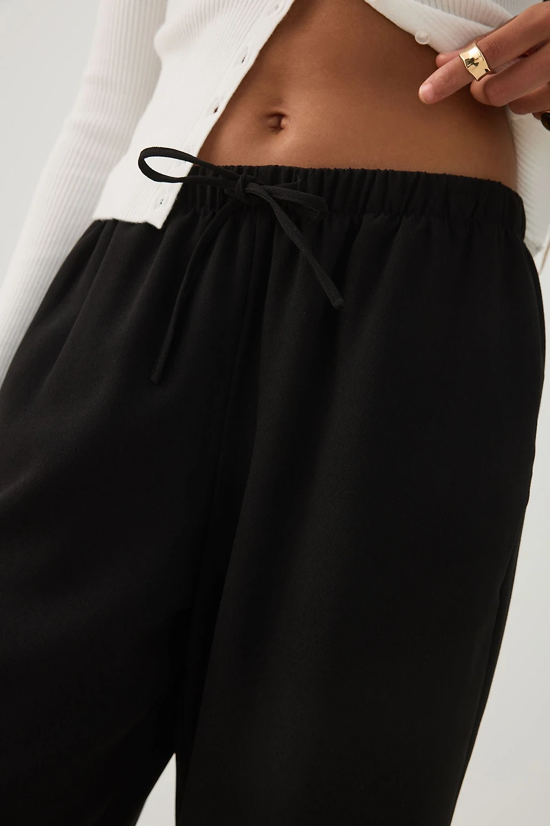 Pantalon jambe large en crêpe