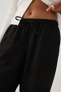 Pantalon jambe large en crêpe