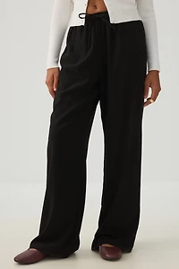 Pantalon jambe large en crêpe