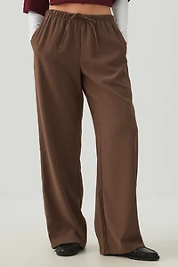 Pantalon jambe large en crêpe