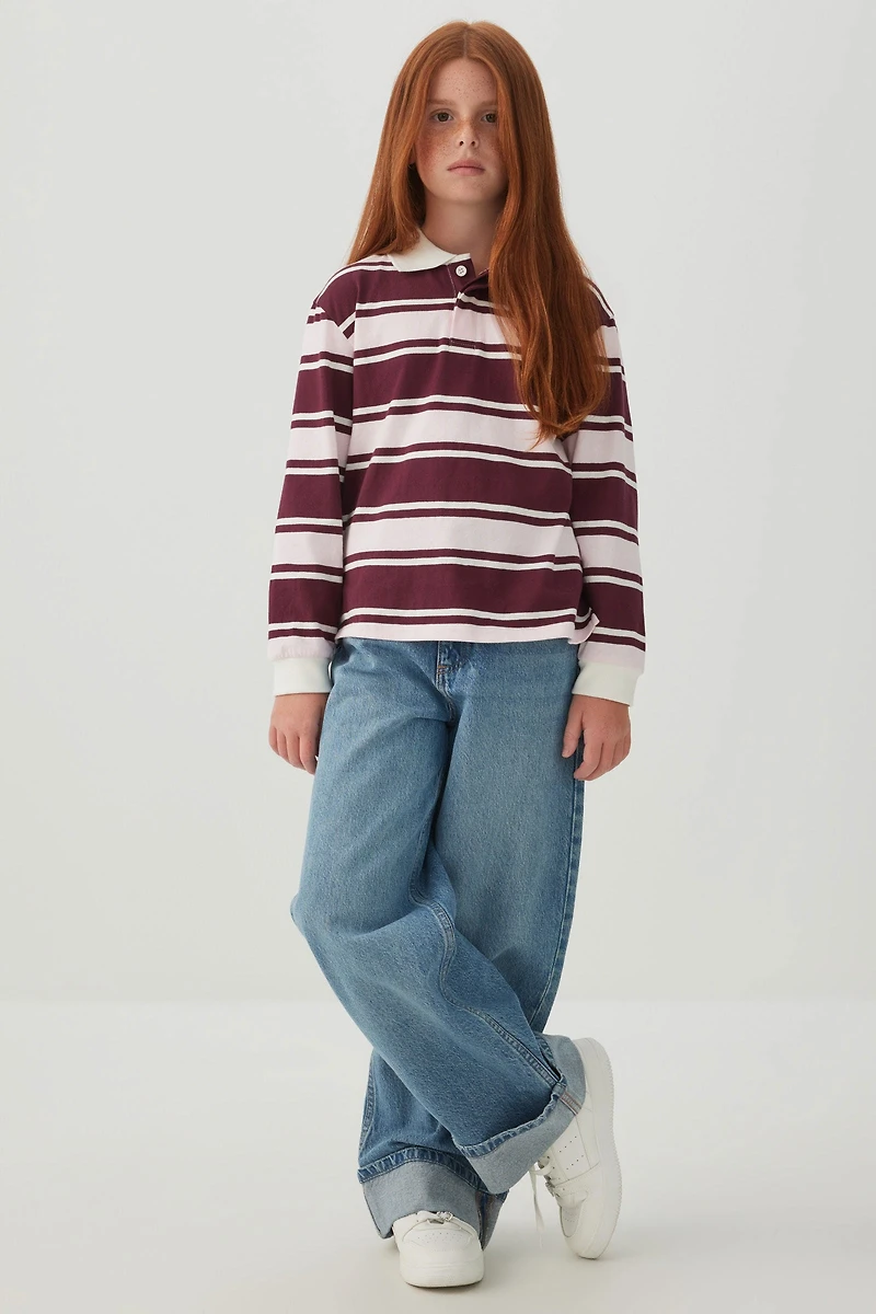 Striped Polo Top