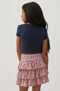 Jupe mini à volants
