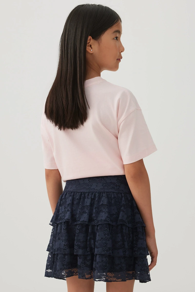 Tiered Lace Mini Skirt