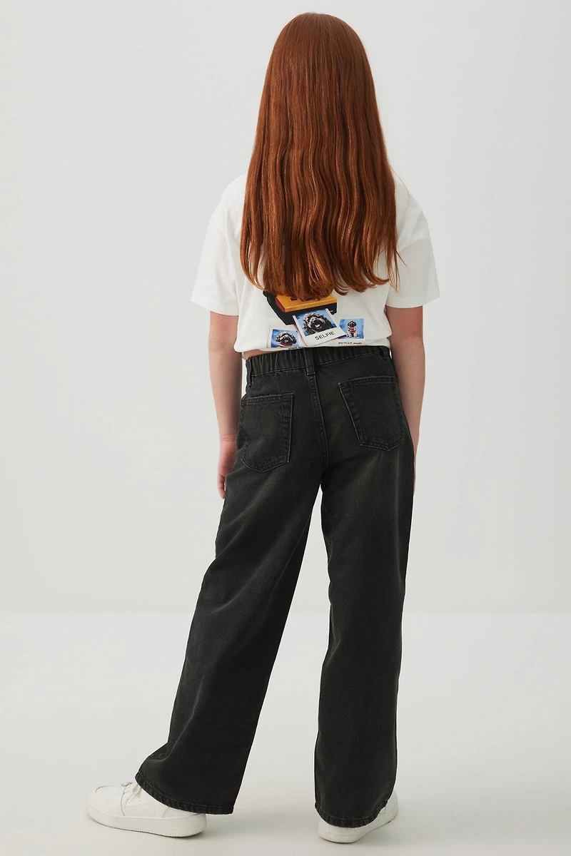 Jean en denim à jambe large