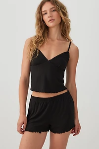 Ensemble pyjama camisole et short en pointelle