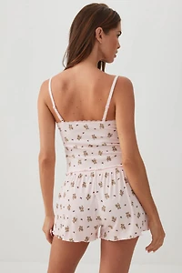 Ribbed Tank Top and Short Pyjamas Set