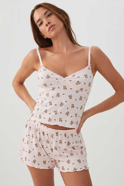 Ribbed Tank Top and Short Pyjamas Set